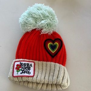 Free People hat with Pom Pom